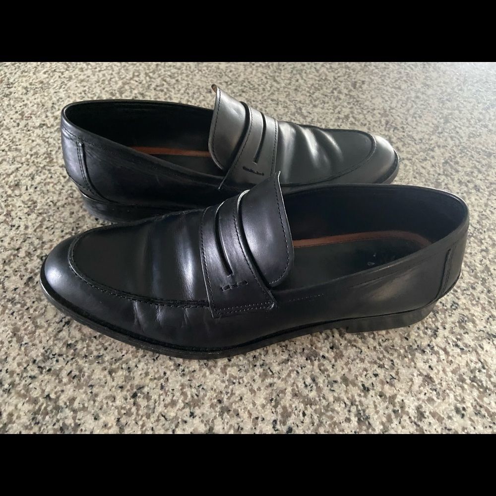 Men's Coach “Allen” Black leather Penny Loafers dress shoes black 10.5 M - Picture 3 of 12